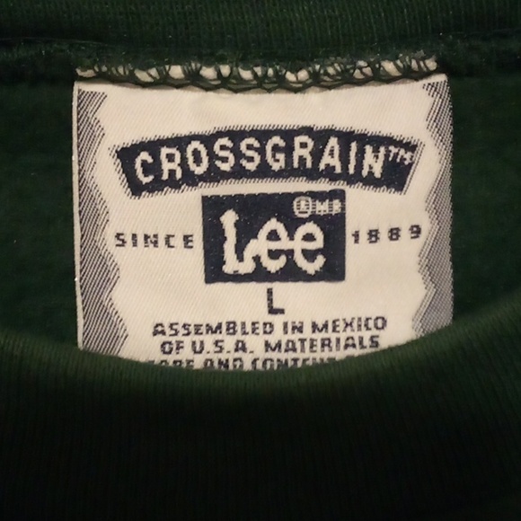 Crossgrain Lee "Jim Beam Custom Gibson Guitar" Green Sweatshirt -Size Large - Picture 4 of 9